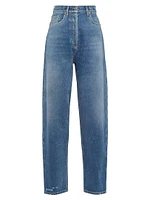 High-Waisted Denim Jeans