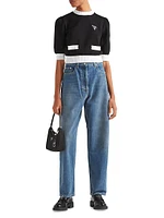 High-Waisted Denim Jeans