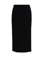 Ribbed Cashmere Pencil Skirt