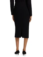 Ribbed Cashmere Pencil Skirt