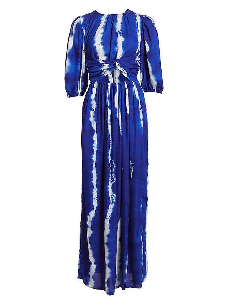 Labake Abstract Twist-Front Cut-Out Cotton Maxi Dress