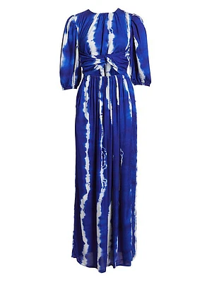 Labake Abstract Twist-Front Cut-Out Cotton Maxi Dress