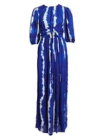 Labake Abstract Twist-Front Cut-Out Cotton Maxi Dress