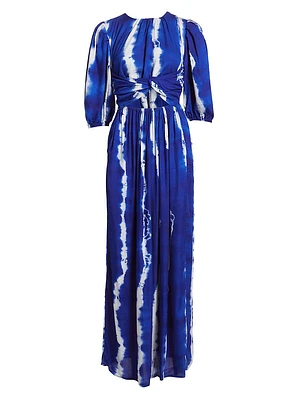 Labake Abstract Twist-Front Cut-Out Cotton Maxi Dress