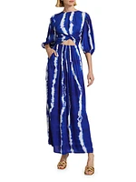 Labake Abstract Twist-Front Cut-Out Cotton Maxi Dress