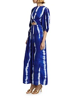 Labake Abstract Twist-Front Cut-Out Cotton Maxi Dress