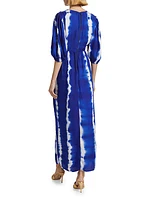 Labake Abstract Twist-Front Cut-Out Cotton Maxi Dress