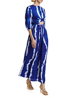 Labake Abstract Twist-Front Cut-Out Cotton Maxi Dress