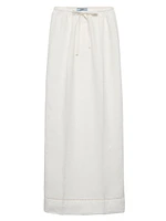 Embroidered Linen Maxi Skirt