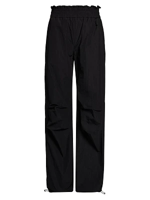 Elasticized Wide-Leg Trousers