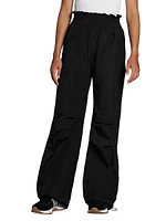 Elasticized Wide-Leg Trousers