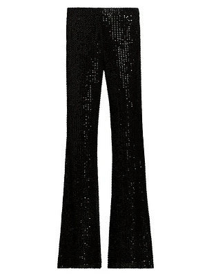 Olivian Sequined Straight-Leg Pants