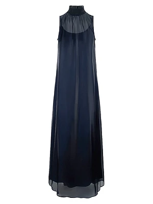 Albee Turtleneck Chiffon Maxi Dress