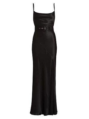 Simone Silk Belted Slipdress