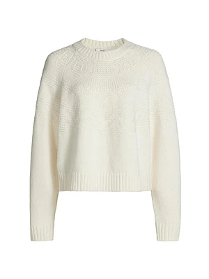 Textured Raglan Wool Fair Isle Sweater