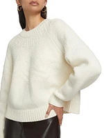 Textured Raglan Wool Fair Isle Sweater