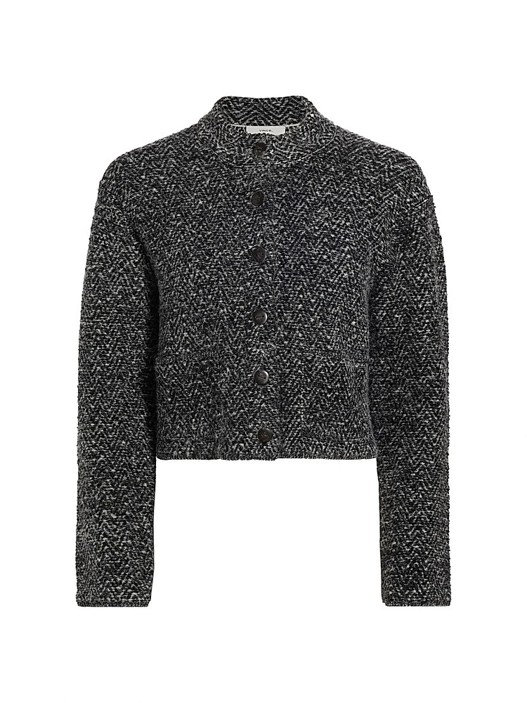 Herringbone Textured Cardi Jacket
