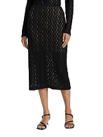 Floral Lace Smocked Midi-Skirt