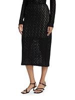 Floral Lace Smocked Midi-Skirt