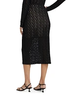 Floral Lace Smocked Midi-Skirt