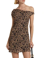 Kristine Asymmetric Leopard Minidress