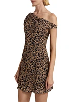 Kristine Asymmetric Leopard Minidress