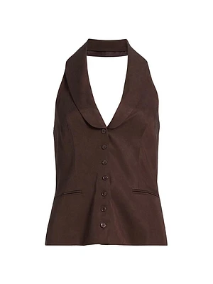 Alistair Halterneck Button-Up Vest