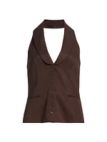 Alistair Halterneck Button-Up Vest