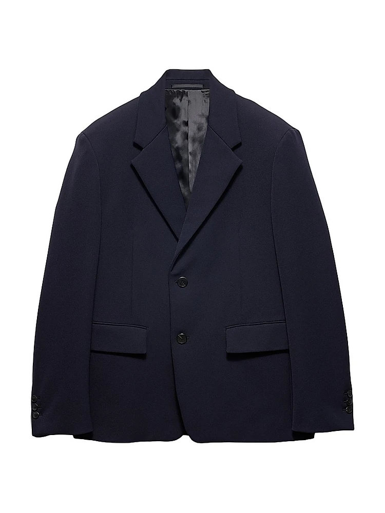Single-Breasted Technical Gabardine Jacket