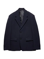 Single-Breasted Technical Gabardine Jacket