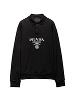 Long-Sleeved Cotton Polo Shirt