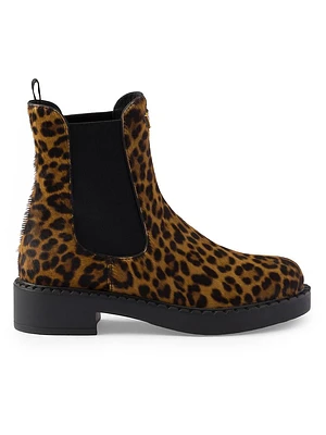 Printed Leather Chelsea Boots