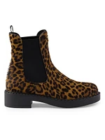 Printed Leather Chelsea Boots