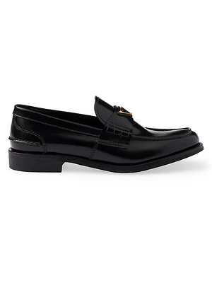 Brushed Leather Loafers