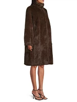 Faux Mink Paneled Coat