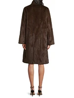 Faux Mink Paneled Coat