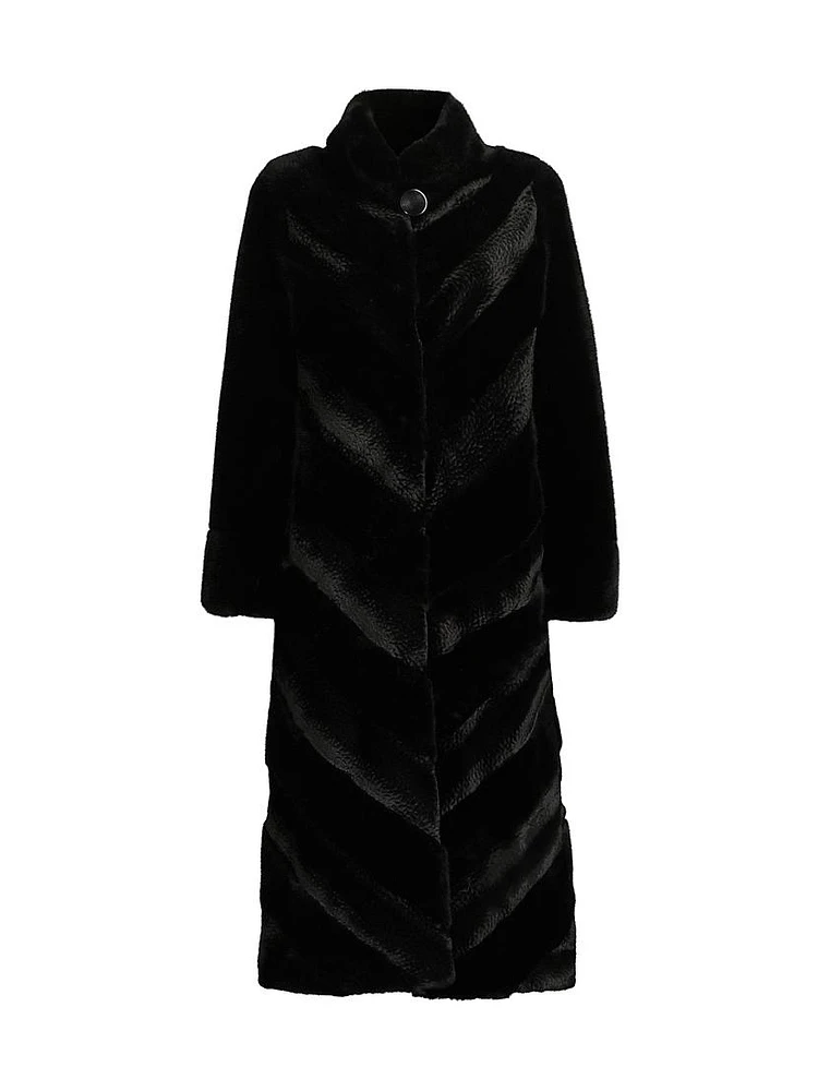 Faux-Mink Long Coat