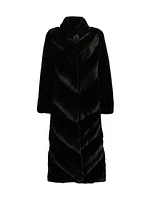 Faux-Mink Long Coat