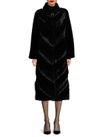 Faux-Mink Long Coat