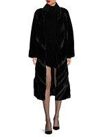 Faux-Mink Long Coat