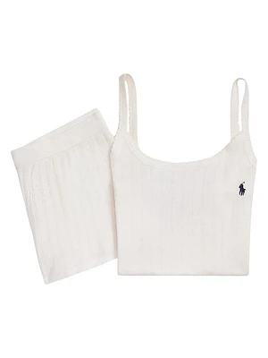 Polo Pointelle Tank Boxer Pajamas