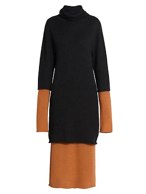 Interplay Alpaca-Blend Turtleneck Midi-Dress