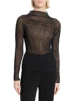 Chiffon Twist Plissé Shirt