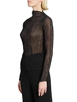 Chiffon Twist Plissé Shirt