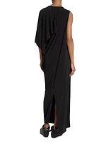 Draped Jersey Sleeveless Maxi Dress