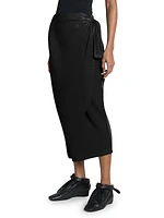 Vigor Pleats Solid Midi-Skirt