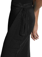 Vigor Pleats Solid Midi-Skirt