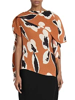 Vigor Pleats Abstract Asymmetric Shirt