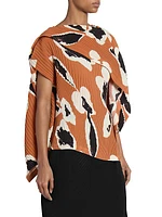 Vigor Pleats Abstract Asymmetric Shirt