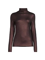 Soft Touch Metallic Turtleneck Sweater